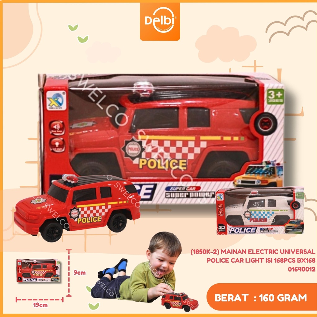 (1850K-2) MAINAN ELECTRIC UNIVERSAL POLICE CAR LIGHT ISI 168PCS BX168