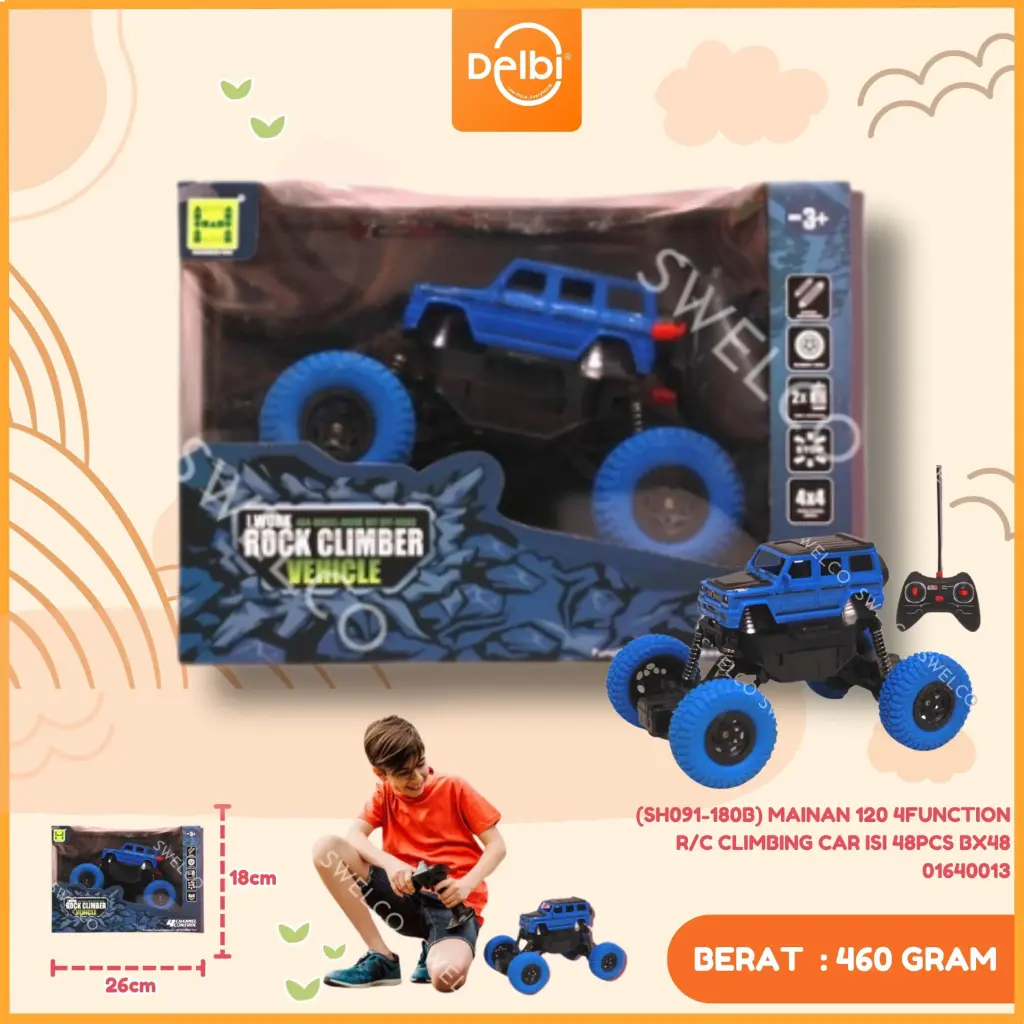 [01640013] (SH091-180B) MAINAN 120 4FUNCTION R/C CLIMBING CAR ISI 48PCS BX48