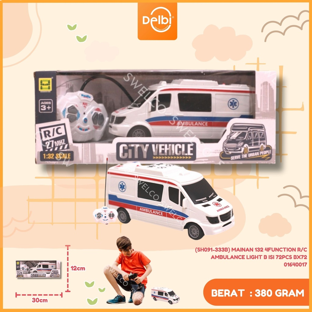 (SH091-333B) MAINAN 132 4FUNCTION R/C AMBULANCE LIGHT B ISI 72PCS BX72