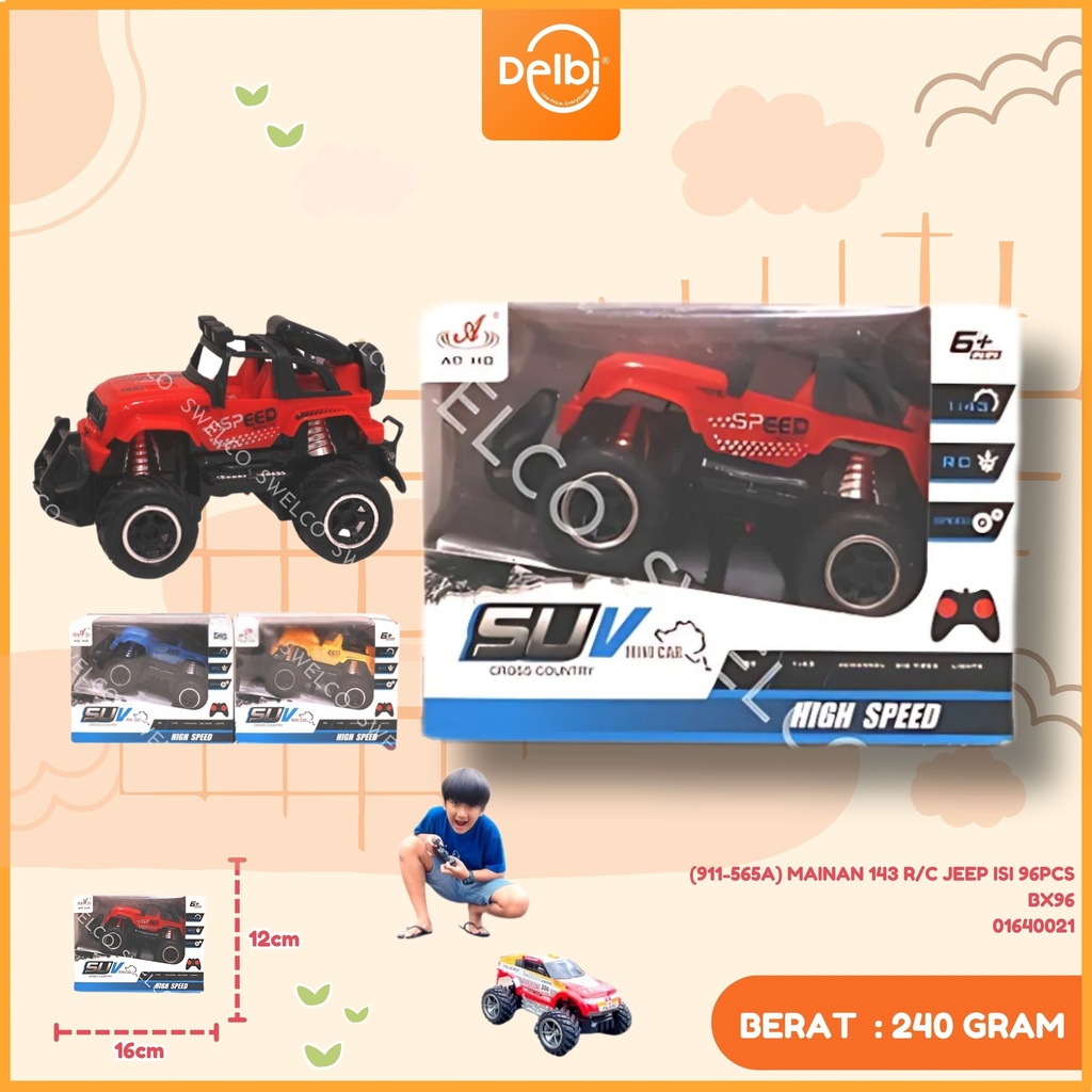 [01640021] (911-565A) MAINAN 143 R/C JEEP ISI 96PCS BX96