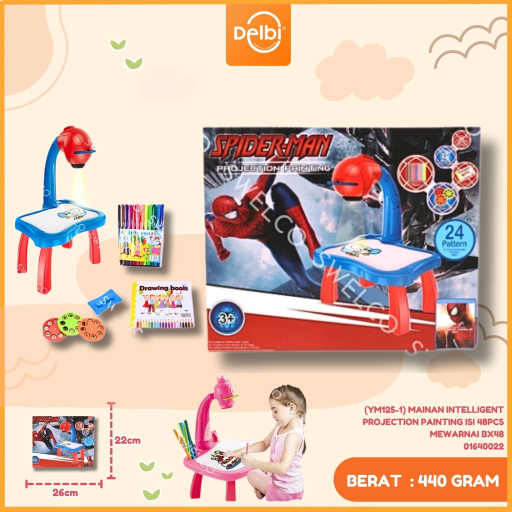 [01640022] (YM125-1) MAINAN INTELLIGENT PROJECTION PAINTING ISI 48PCS MEWARNAI BX48