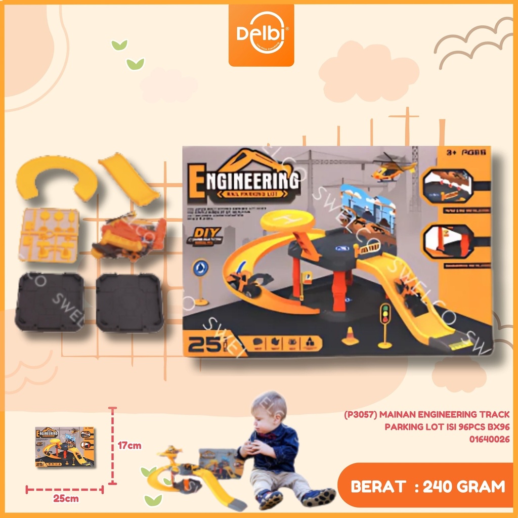 [01640026] (P3057) MAINAN ENGINEERING TRACK PARKING LOT ISI 96PCS BX96