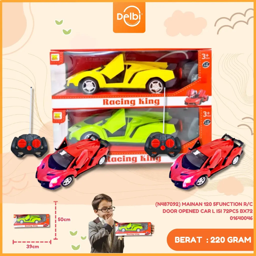 (N487092) MAINAN 120 5FUNCTION R/C DOOR OPENED CAR L ISI 72PCS BX72