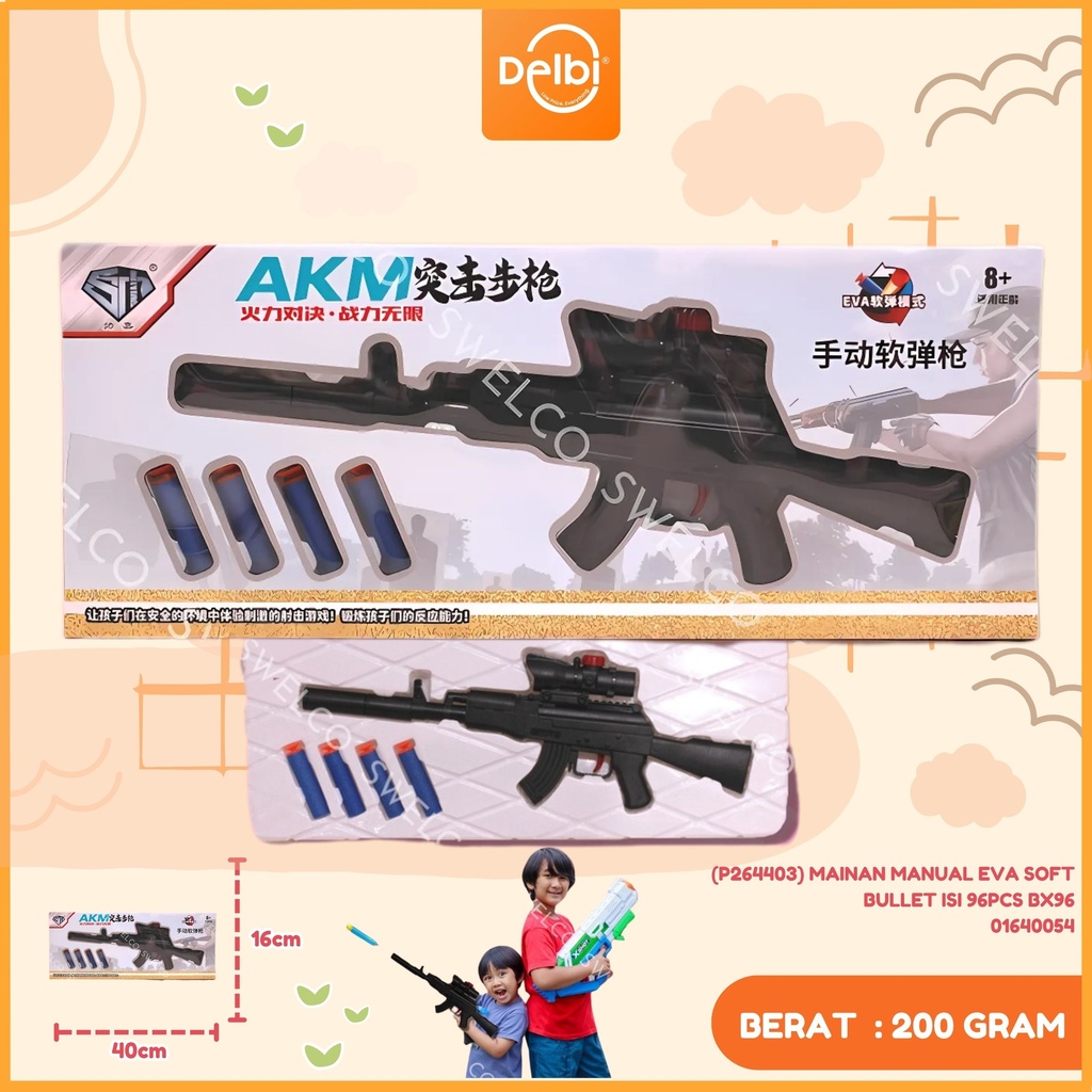 (P264403) MAINAN MANUAL EVA SOFT BULLET ISI 96PCS BX96