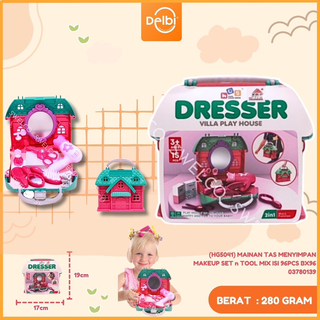 (HG5041) MAINAN TAS MENYIMPAN MAKEUP SET n TOOL MIX ISI 96PCS BX96