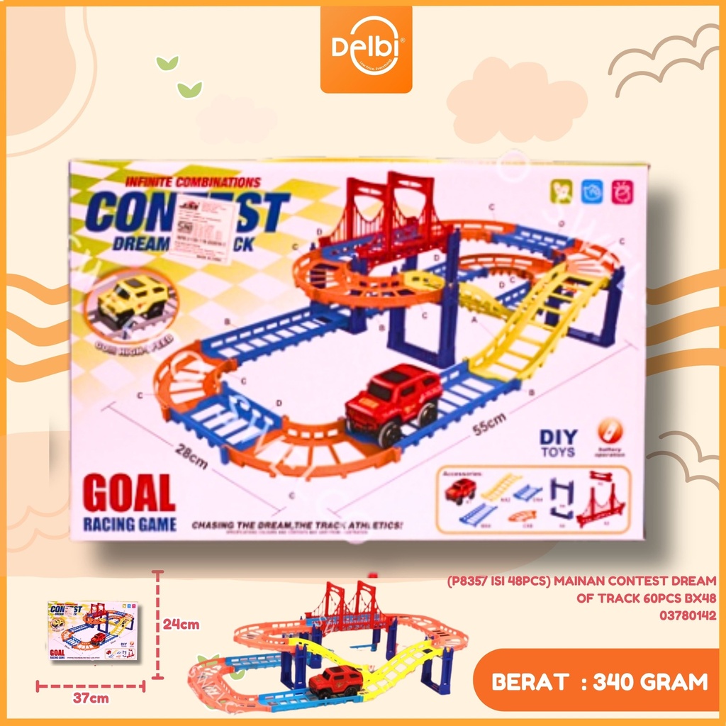 (P835/ ISI 48PCS) MAINAN CONTEST DREAM OF TRACK 60PCS BX48