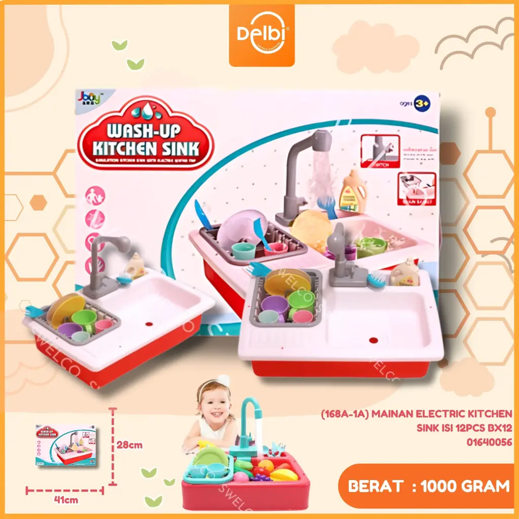 (168A-1A) MAINAN ELECTRIC KITCHEN SINK ISI 12PCS BX12