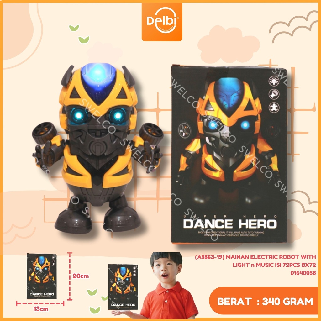 [01640058] (A5563-19) MAINAN ELECTRIC ROBOT WITH LIGHT n MUSIC ISI 72PCS BX72