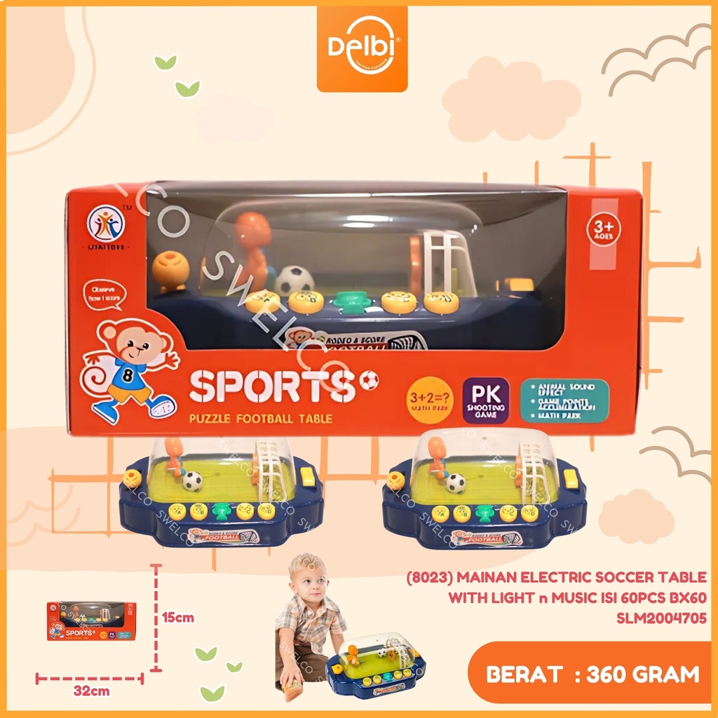 (8023) MAINAN ELECTRIC SOCCER TABLE WITH LIGHT n MUSIC ISI 60PCS BX60