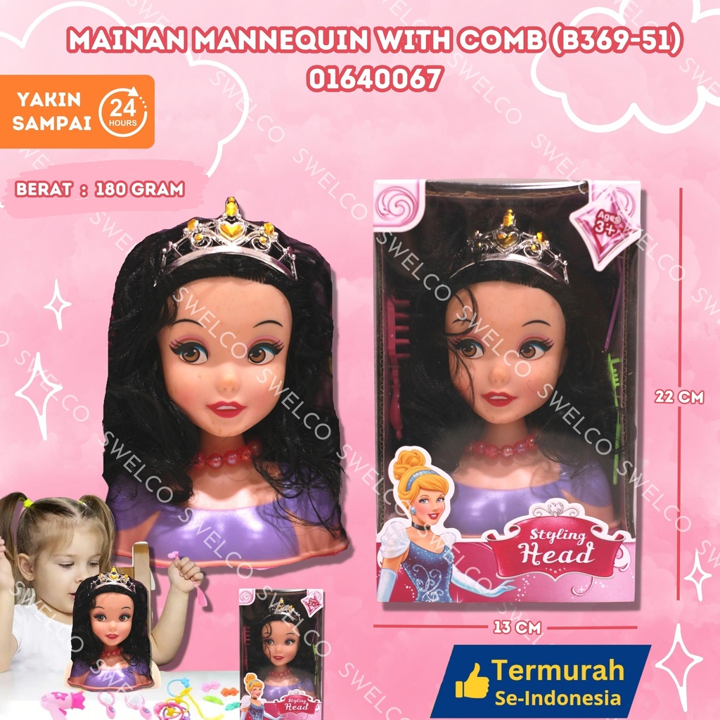 (B369-51) MAINAN MANNEQUIN WITH COMB ISI 144PCS BX144