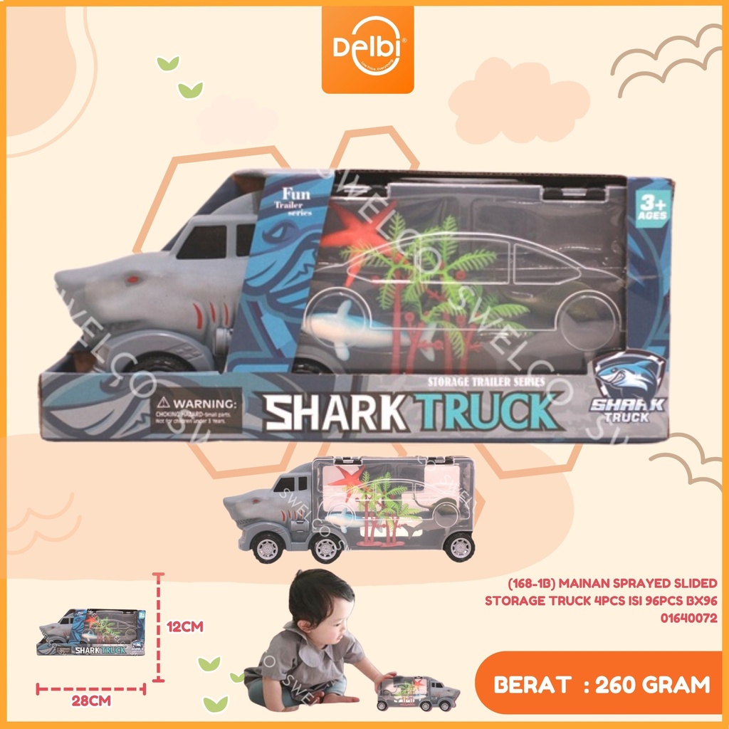 (168-1B) MAINAN SPRAYED SLIDED STORAGE TRUCK 4PCS ISI 96PCS BX96