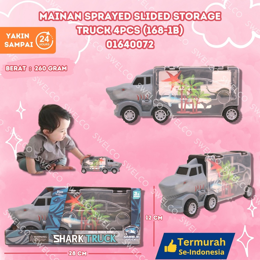(168-1B) MAINAN SPRAYED SLIDED STORAGE TRUCK 4PCS ISI 96PCS BX96
