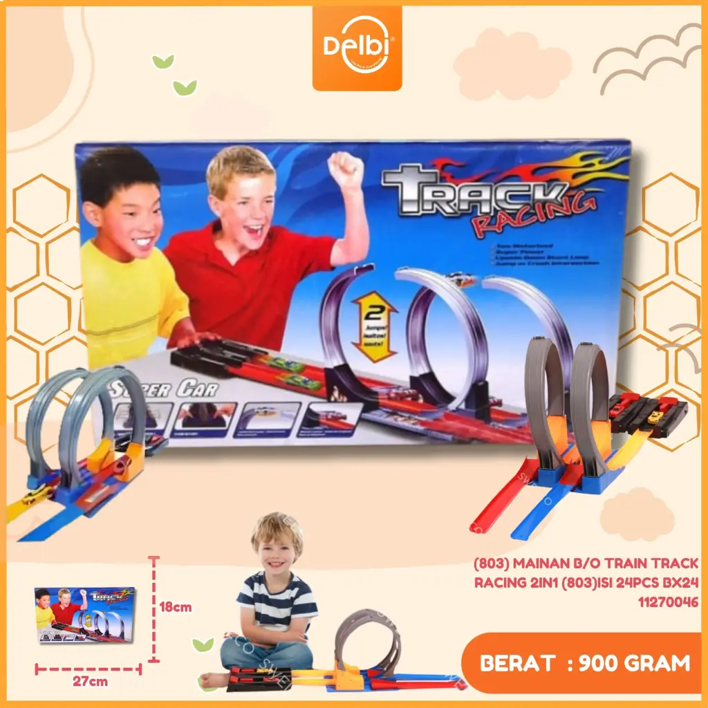 (803) MAINAN B/O TRAIN TRACK RACING 2IN1 (803)ISI 24PCS BX24