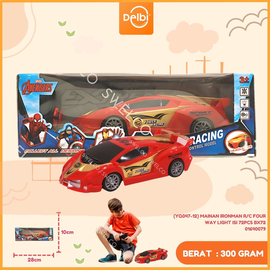 [01640079] (YQ047-12) MAINAN IRONMAN R/C FOUR WAY LIGHT ISI 72PCS BX72