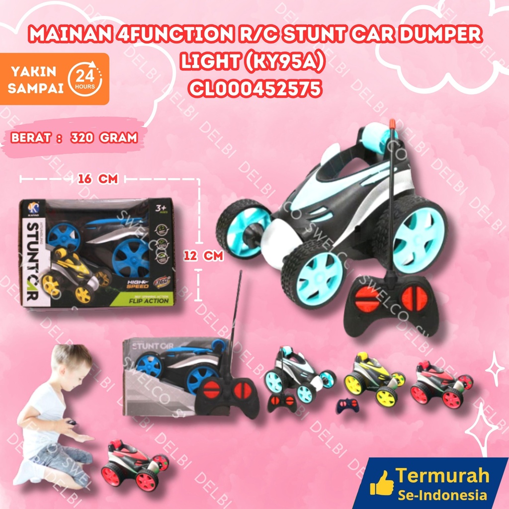 (KY95A) MAINAN 4FUNCTION R/C STUNT CAR DUMPER LIGHT ISI 72PCS remote MOBIL KECIL LAMPU BX72