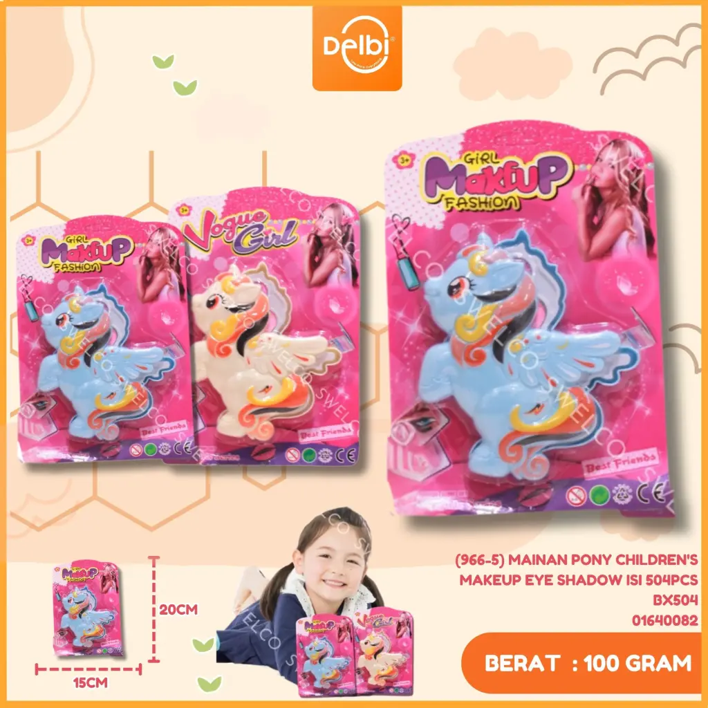 (966-5) MAINAN PONY CHILDREN'S MAKEUP EYE SHADOW ISI 504PCS BX504