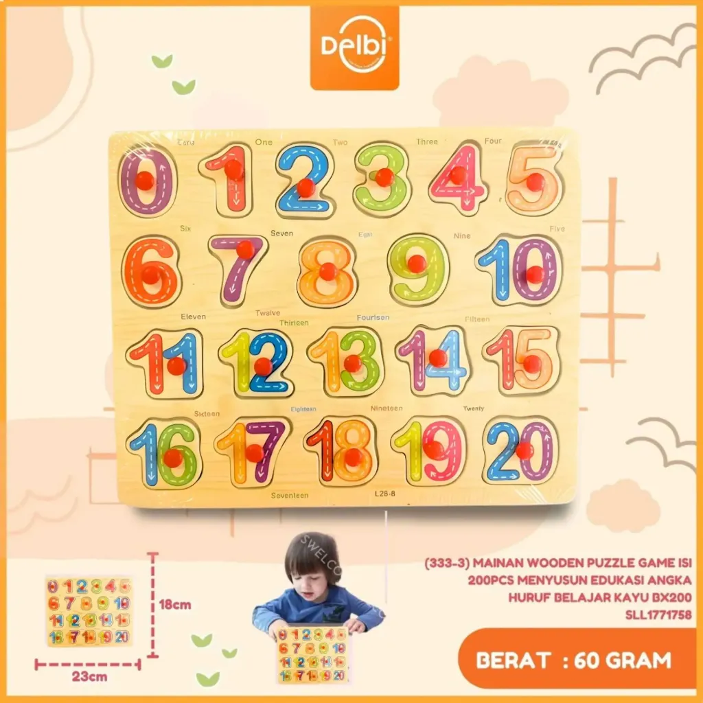 (333-3) MAINAN WOODEN PUZZLE GAME ISI 200PCS MENYUSUN EDUKASI ANGKA HURUF BELAJAR KAYU BX200
