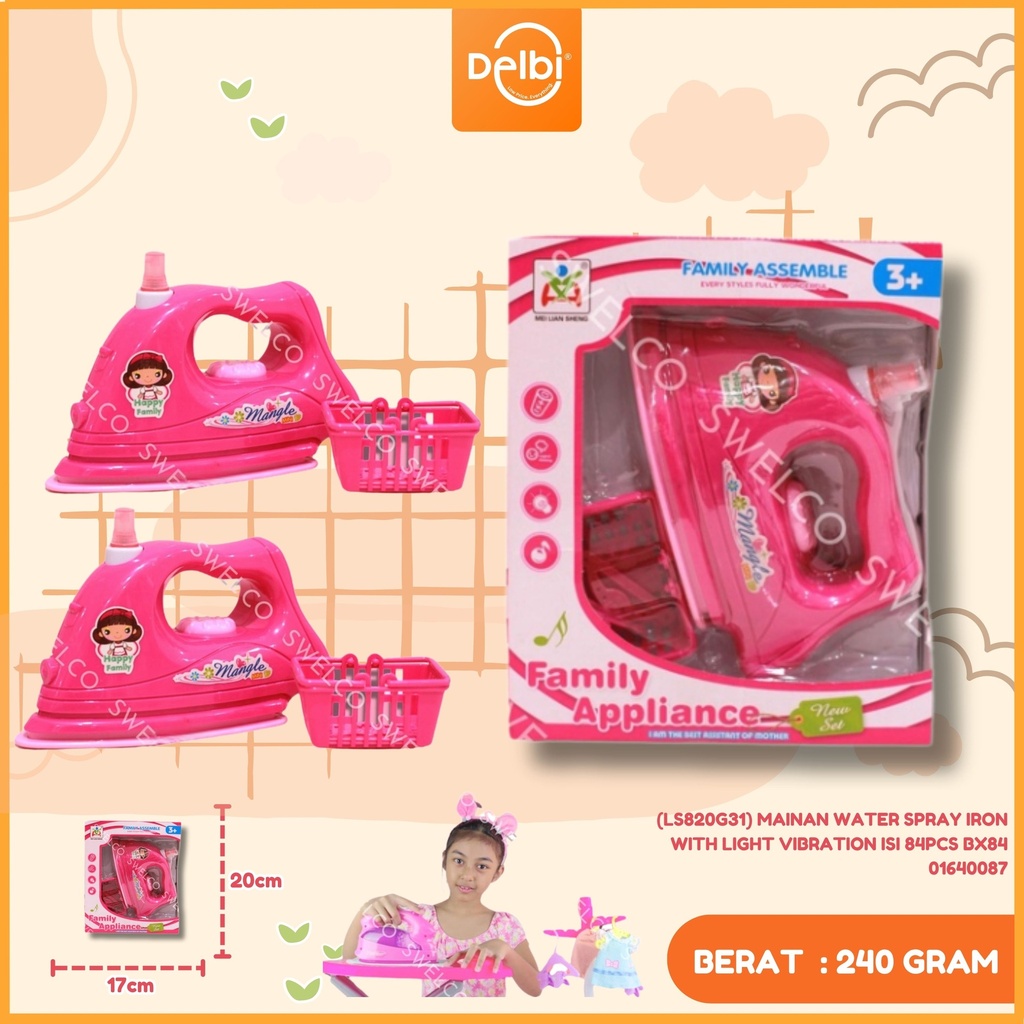 (LS820G31) MAINAN WATER SPRAY IRON WITH LIGHT VIBRATION ISI 84PCS BX84