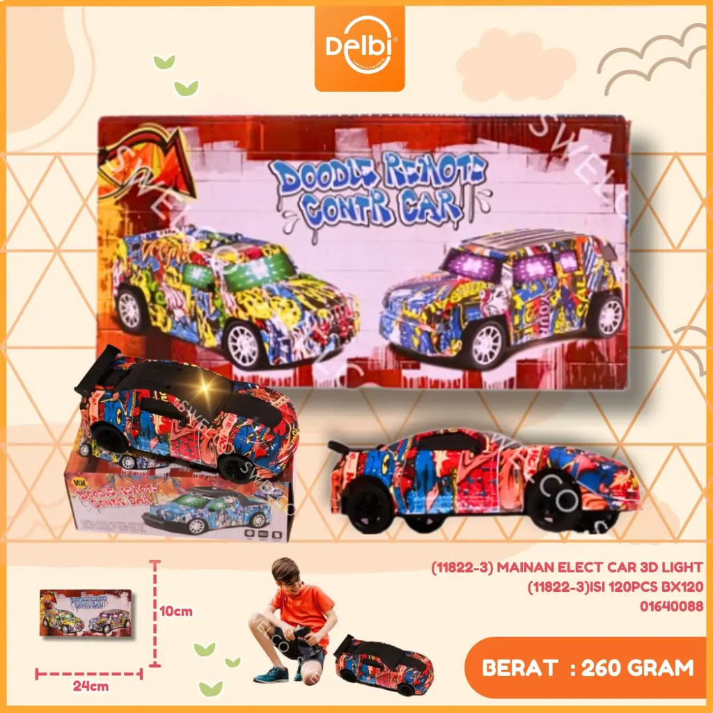 [01640088] (11822-3) MAINAN ELECT CAR 3D LIGHT (11822-3)ISI 120PCS BX120