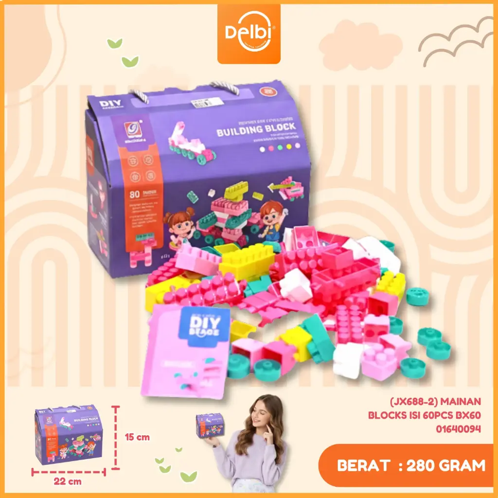 (JX688-2) MAINAN BLOCKS ISI 60PCS BX60