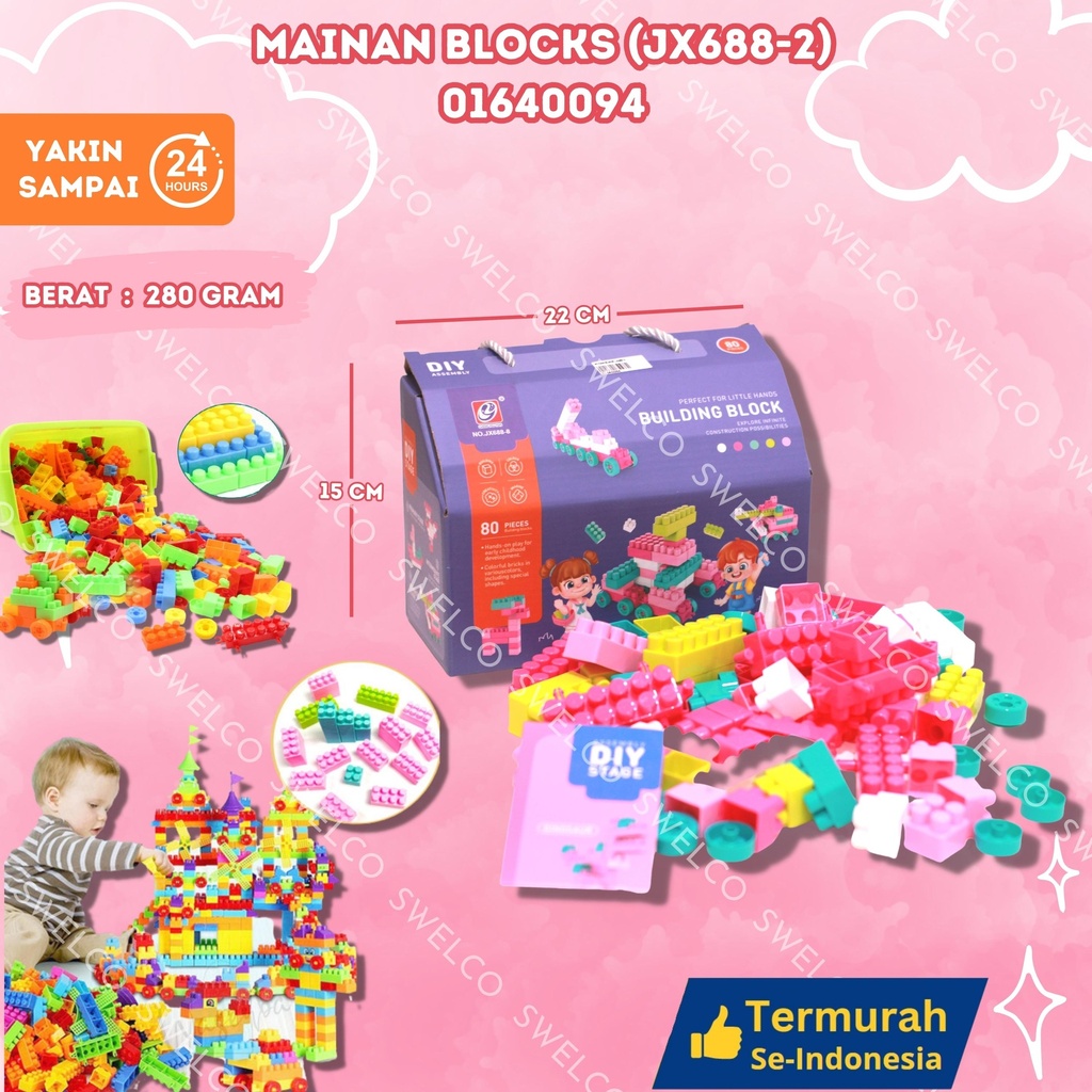 (JX688-2) MAINAN BLOCKS ISI 60PCS BX60