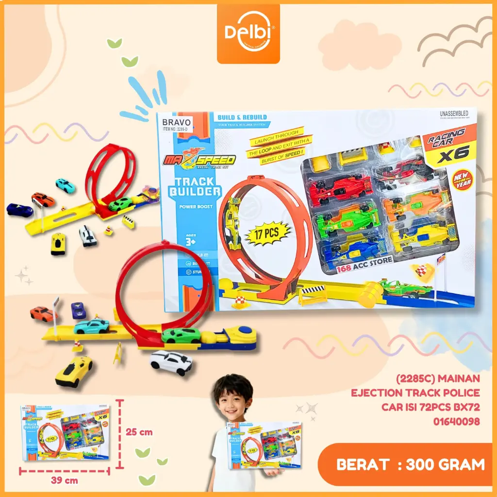 [01640098] (2285C) MAINAN EJECTION TRACK POLICE CAR ISI 72PCS BX72