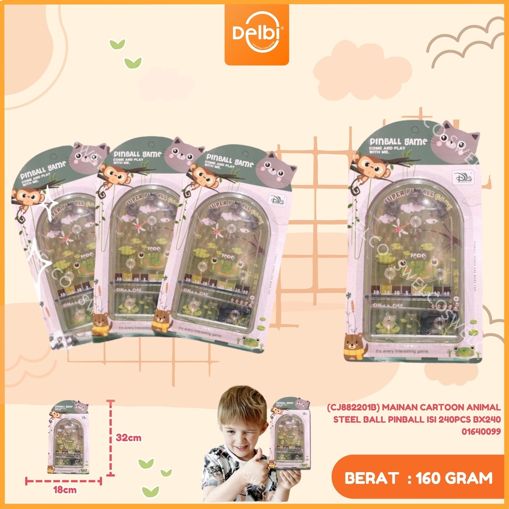 (CJ882201B) MAINAN CARTOON ANIMAL STEEL BALL PINBALL ISI 240PCS BX240