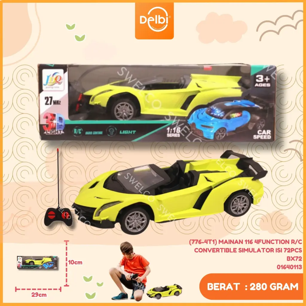 (776-4T1) MAINAN 116 4FUNCTION R/C CONVERTIBLE SIMULATOR ISI 72PCS BX72