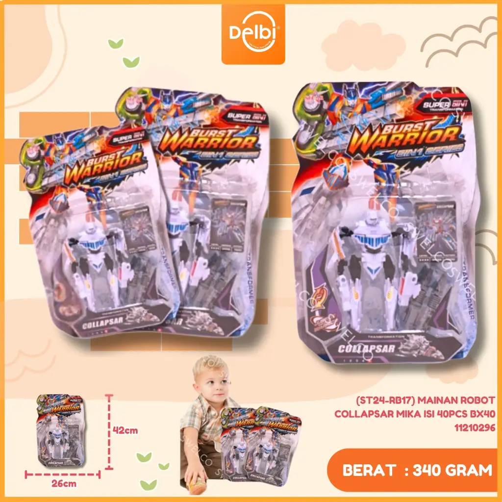 (ST24-RB17) MAINAN ROBOT COLLAPSAR MIKA ISI 40PCS BX40