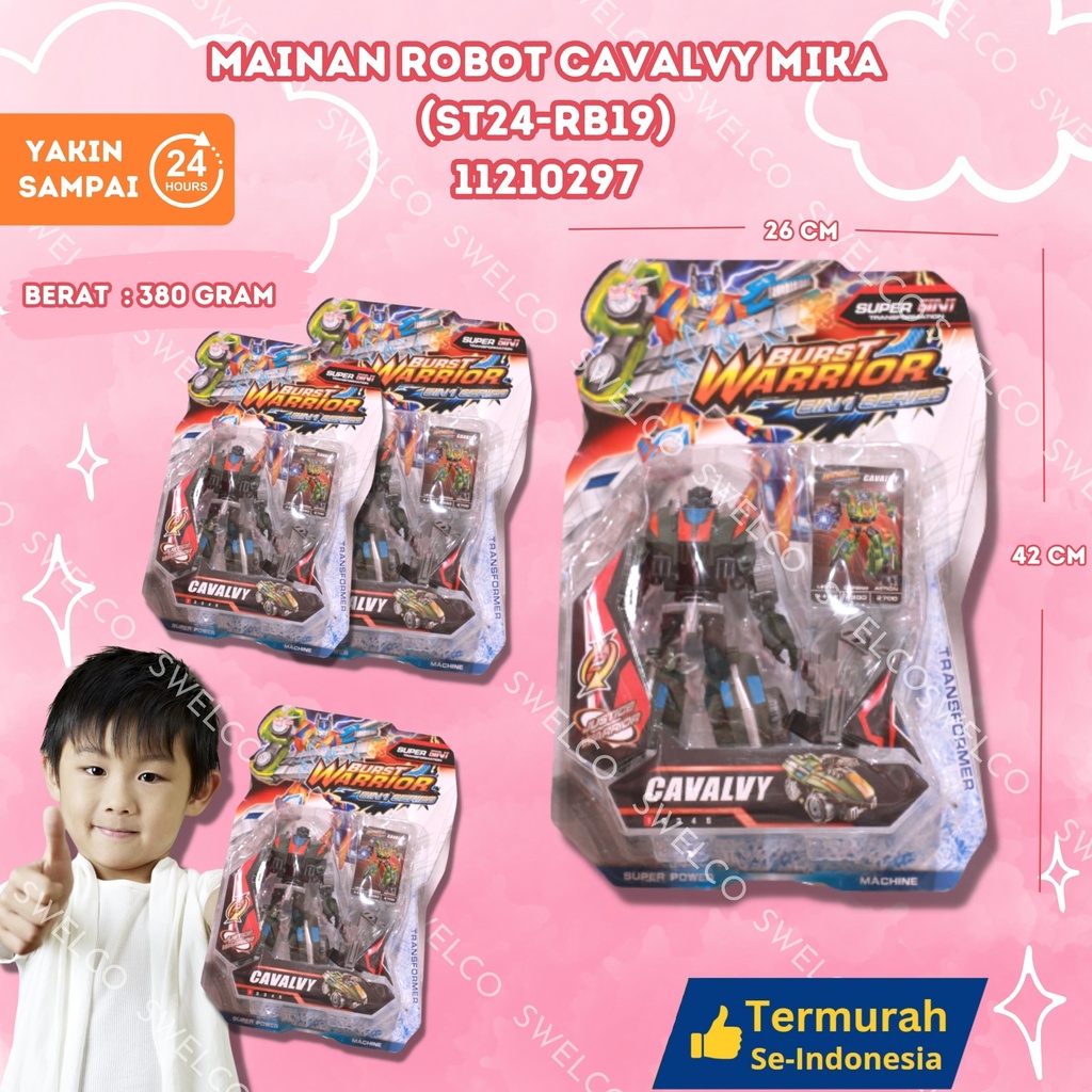 (ST24-RB19) MAINAN ROBOT CAVALVY MIKA ISI 40PCS BX40