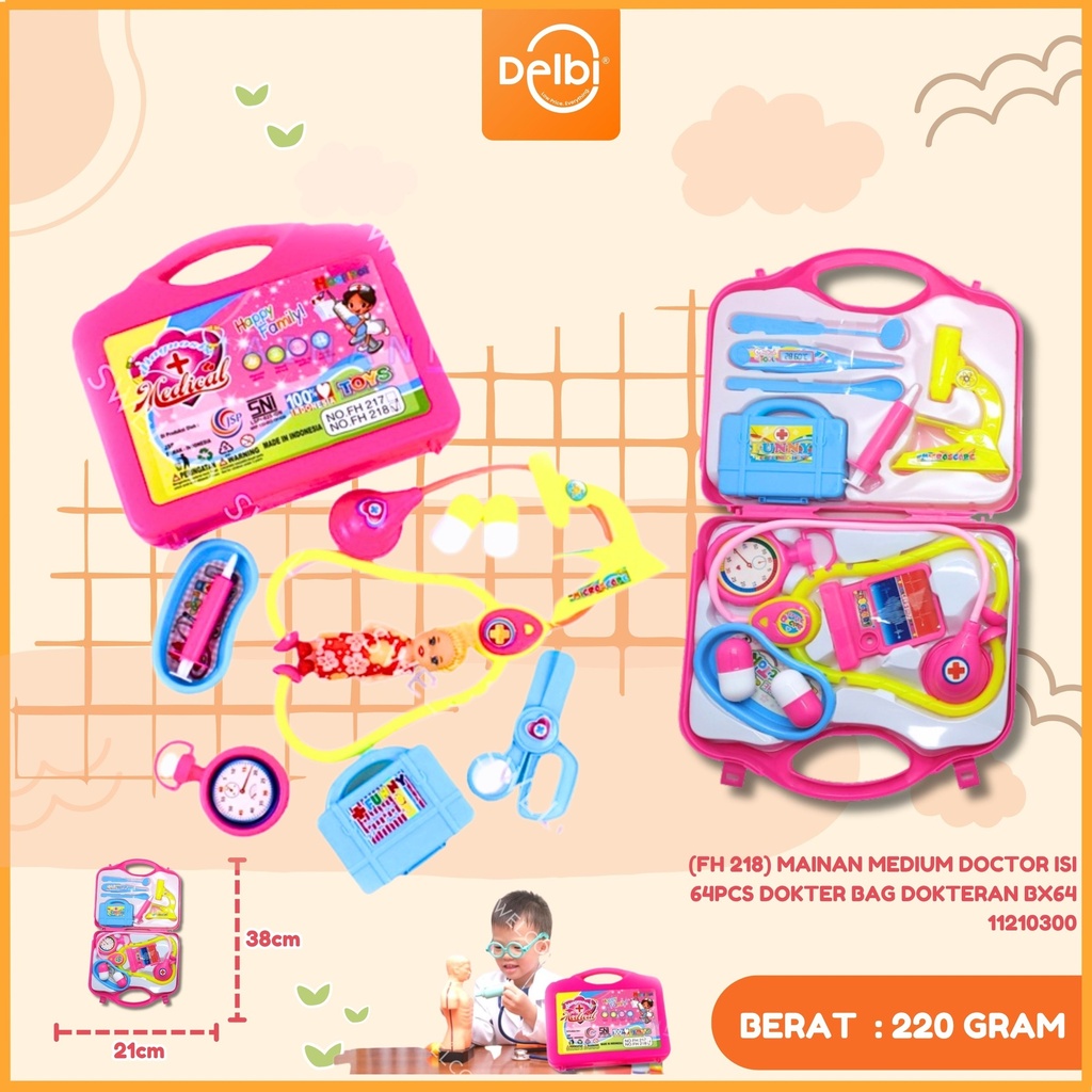 (FH 218) MAINAN MEDIUM DOCTOR ISI 64PCS DOKTER BAG DOKTERAN BX64