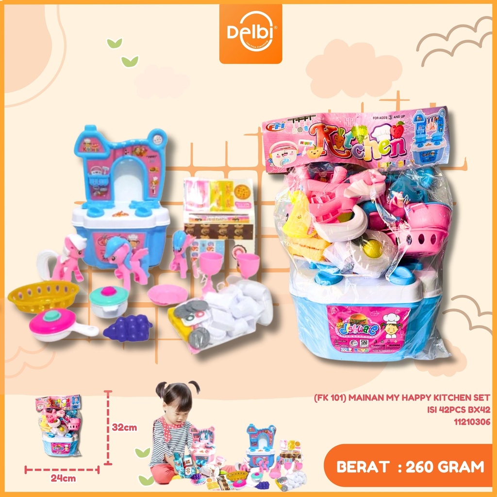 (FK 101) MAINAN MY HAPPY KITCHEN SET ISI 42PCS BX42