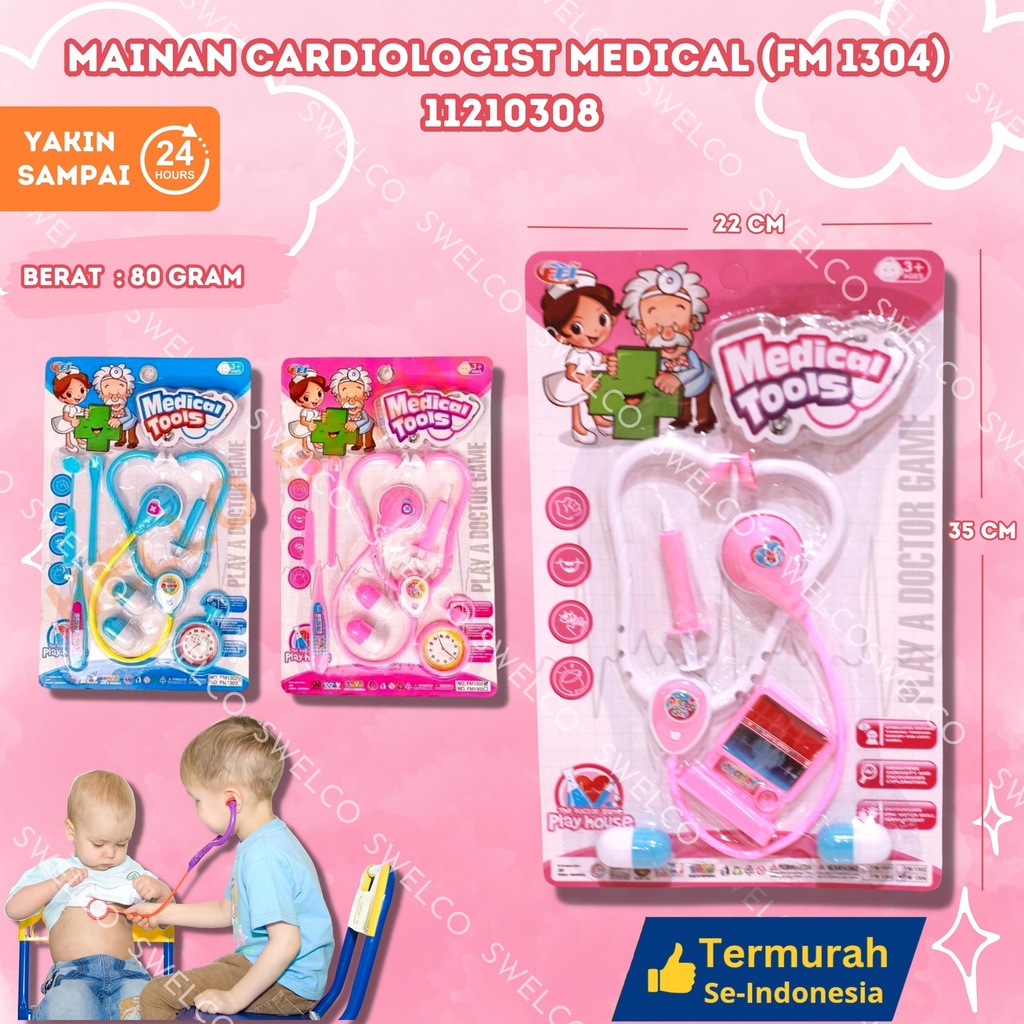 MAINAN CARDIOLOGIST MEDICAL ISI 102PCS DOKTER MIKA TOOL DOKTERAN BX102