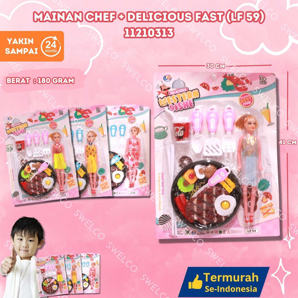 (LF 59) MAINAN CHEF + DELICIOUS FAST ISI 66 PCS MEMASAK COOKING FOOD BX66