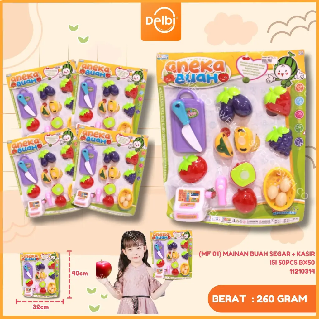 MAINAN BUAH SEGAR + KASIR ISI 50PCS BX50