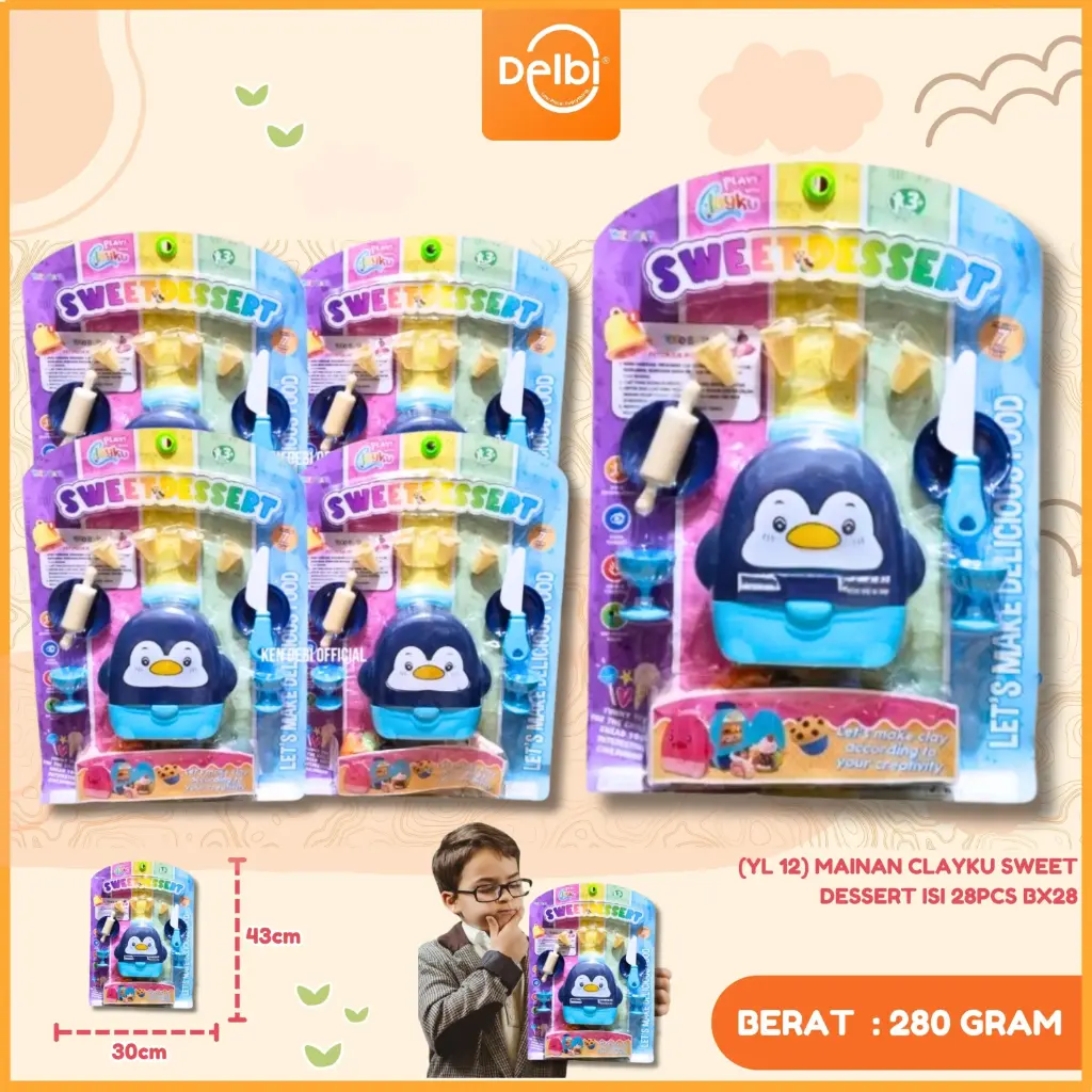 (YL 12) MAINAN CLAYKU SWEET DESSERT ISI 28PCS BX28