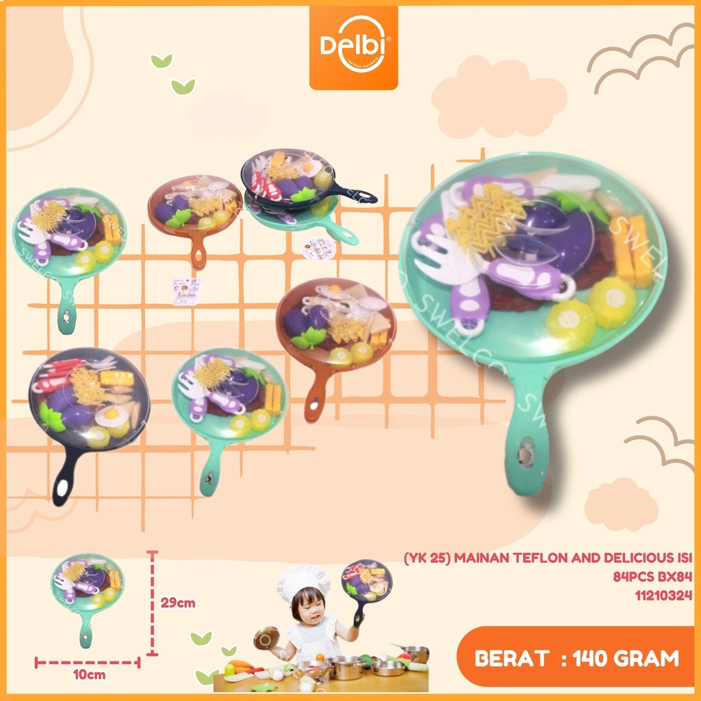 [YK 25] MAINAN TEFLON AND DELICIOUS ISI 84PCS BX84