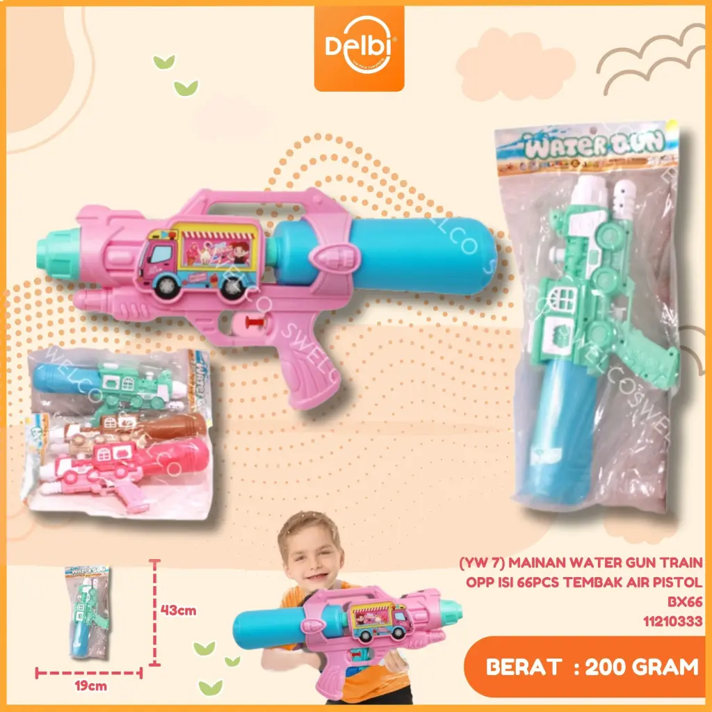 [YW 7] MAINAN WATER GUN TRAIN OPP ISI 66PCS TEMBAK AIR PISTOL BX66