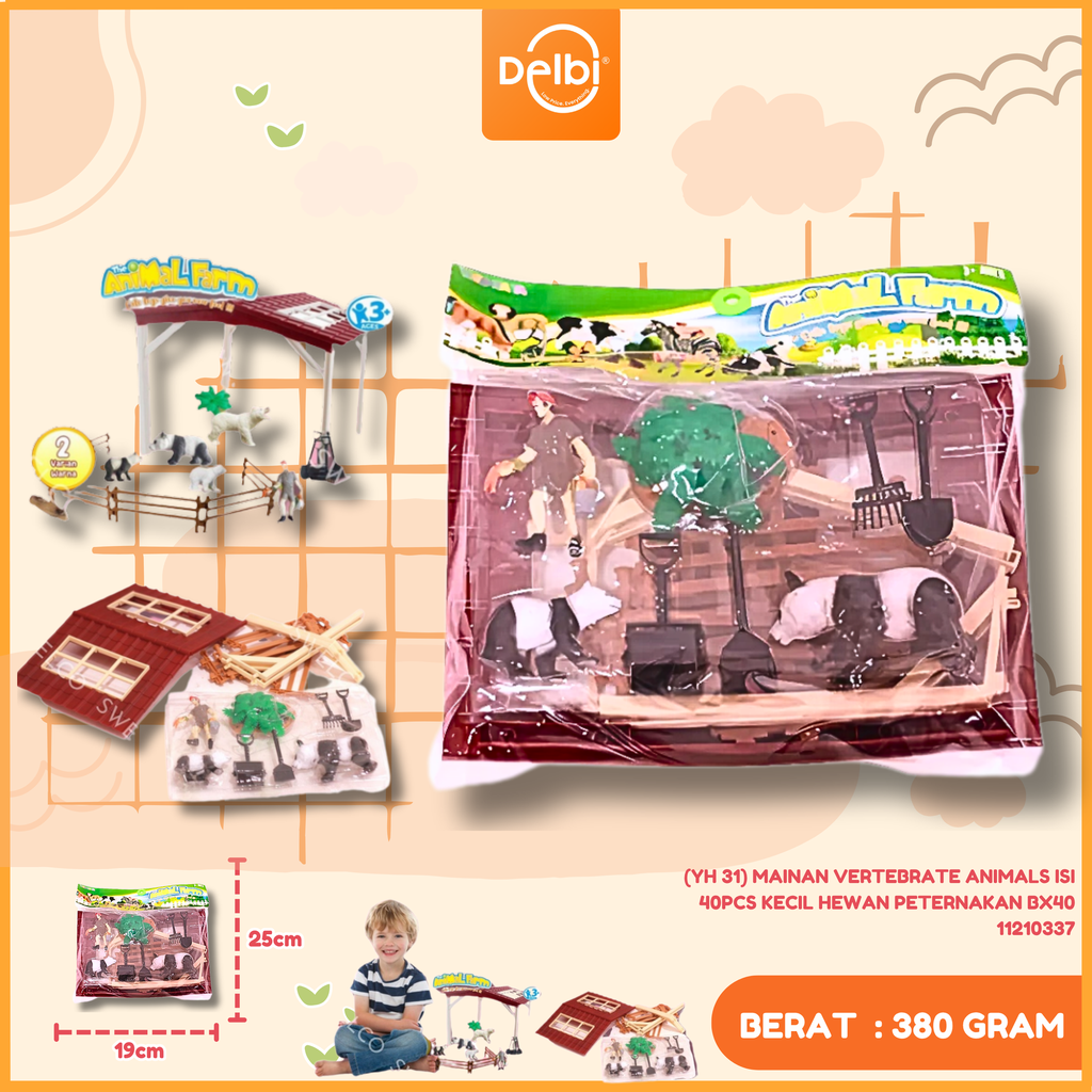 (YH 31) MAINAN VERTEBRATE ANIMALS ISI 40PCS KECIL HEWAN PETERNAKAN BX40