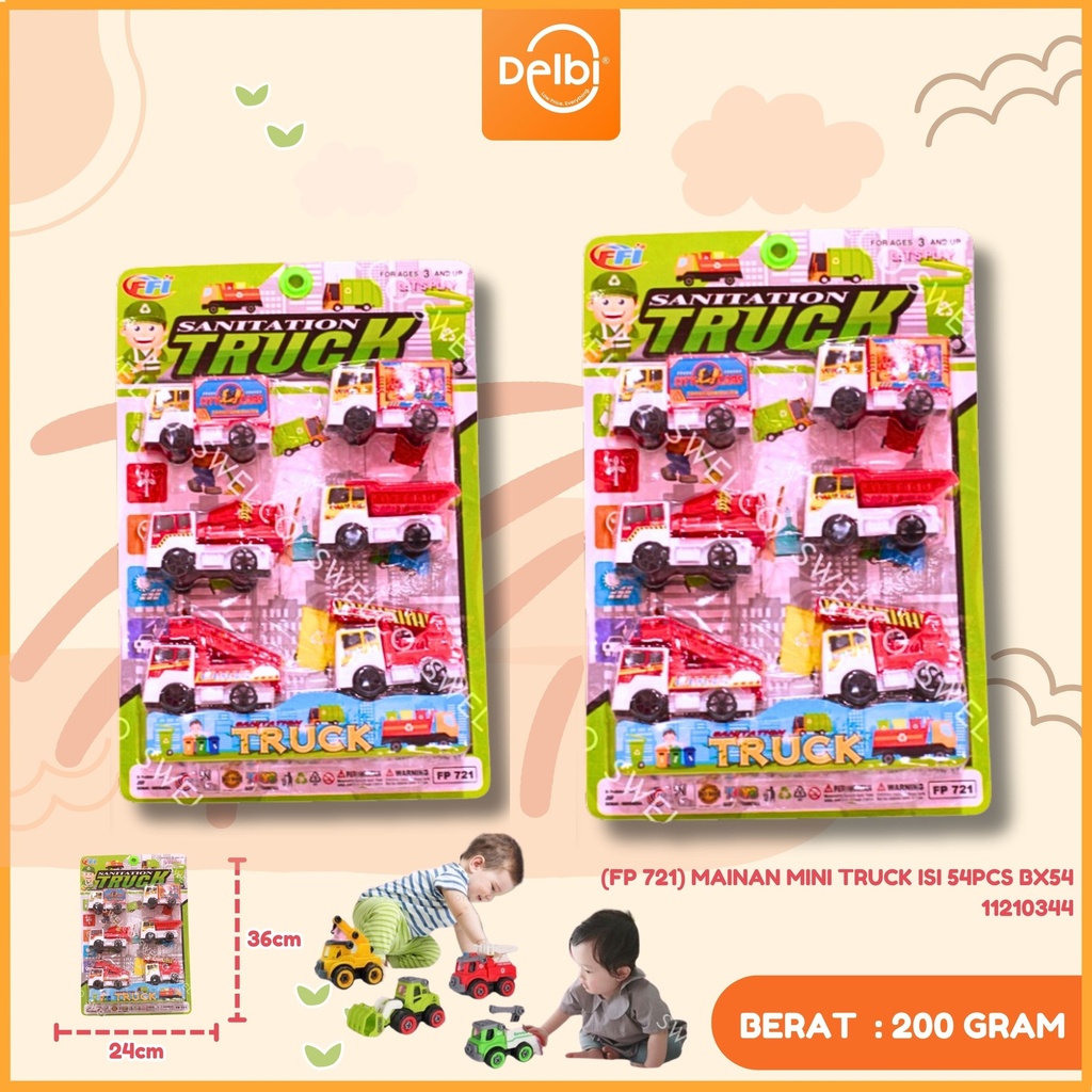 (FP 721) MAINAN MINI TRUCK ISI 54PCS BX54