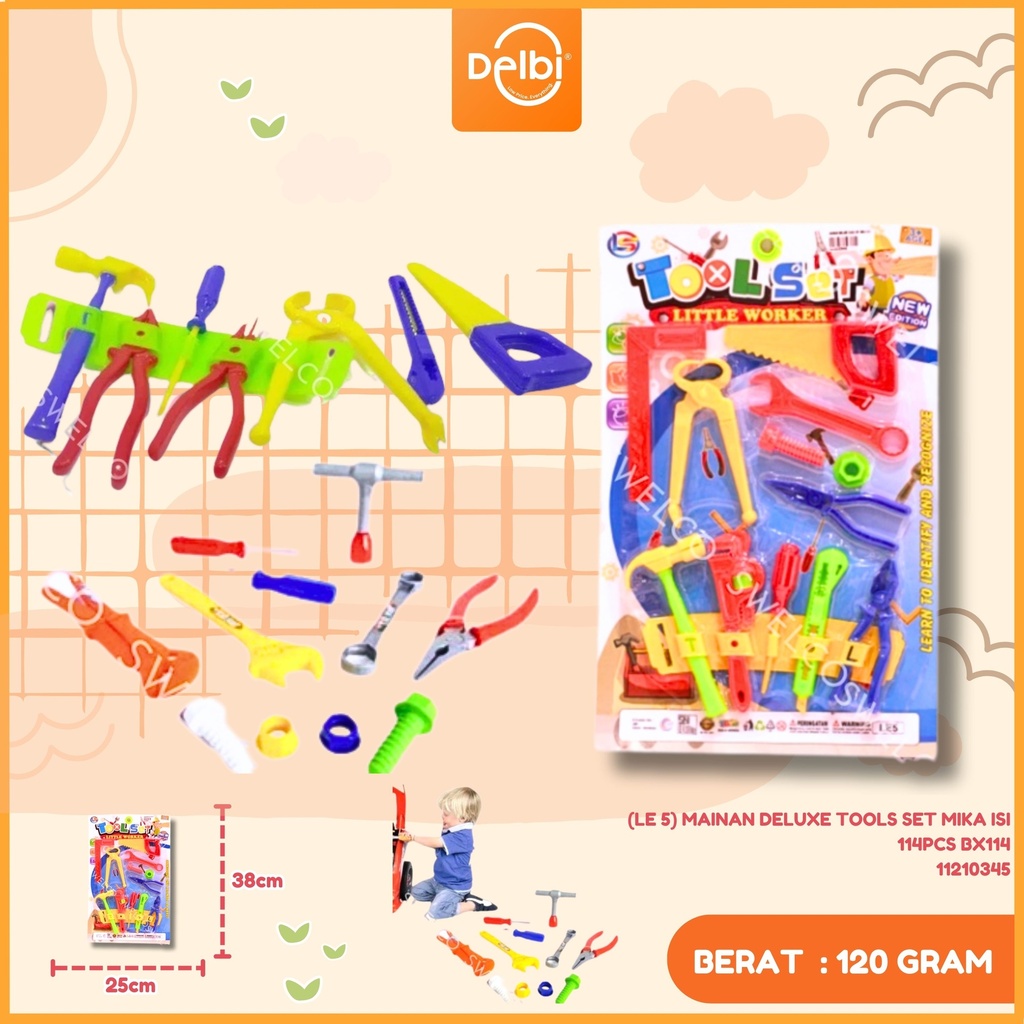 (LE 5) MAINAN DELUXE TOOLS SET MIKA ISI 114PCS BX114