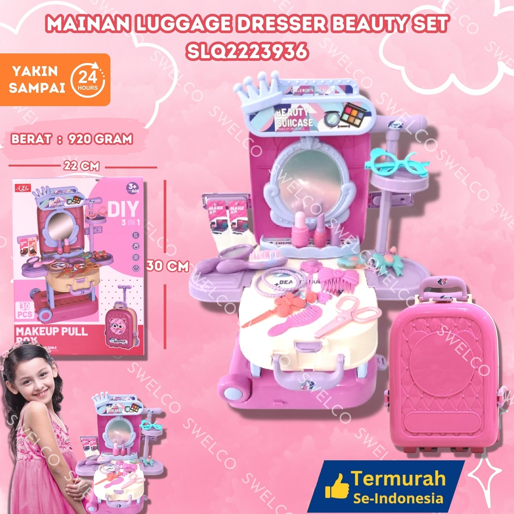 (24PCS) MAINAN LUGGAGE DRESSER BEAUTY SET T2151-B BX72