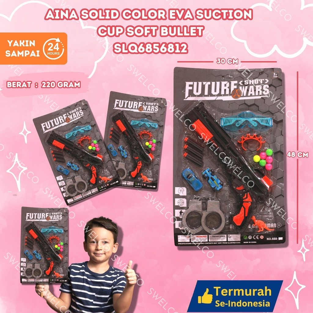 (120PCS) AINA SOLID COLOR EVA SUCTION CUP SOFT BULLET 668-H BX120