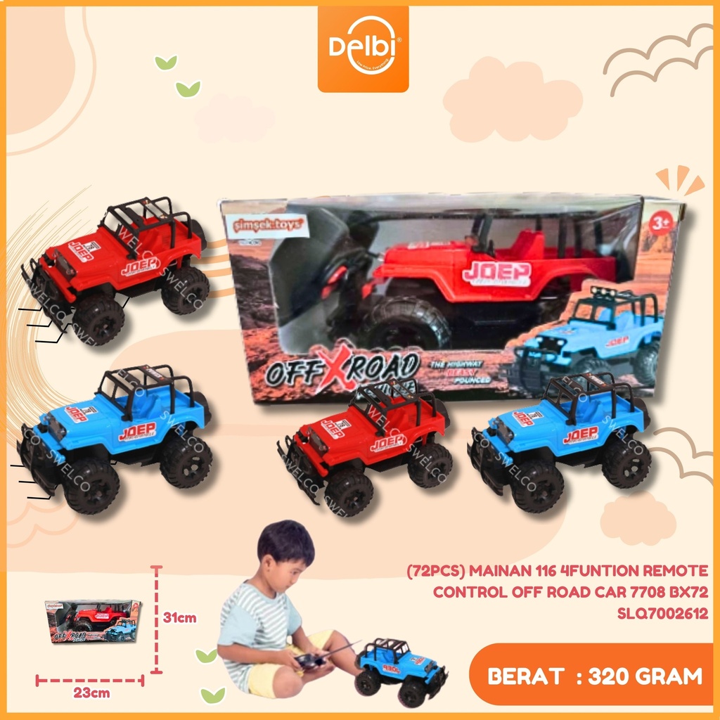 [SLQ7002612] (72PCS) MAINAN 116 4FUNTION REMOTE CONTROL OFF ROAD CAR 7708 BX72