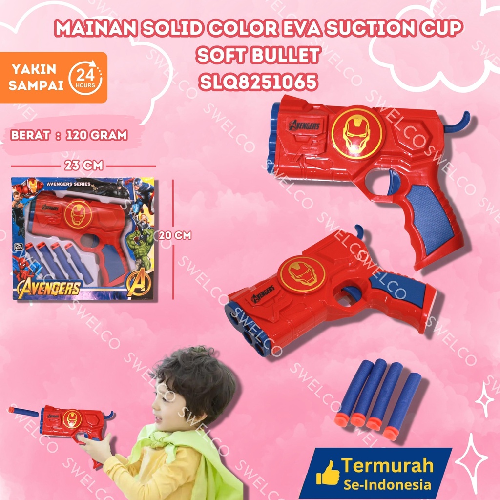 (168PCS) MAINAN SOLID COLOR EVA SUCTION CUP SOFT BULLET 968 BX168