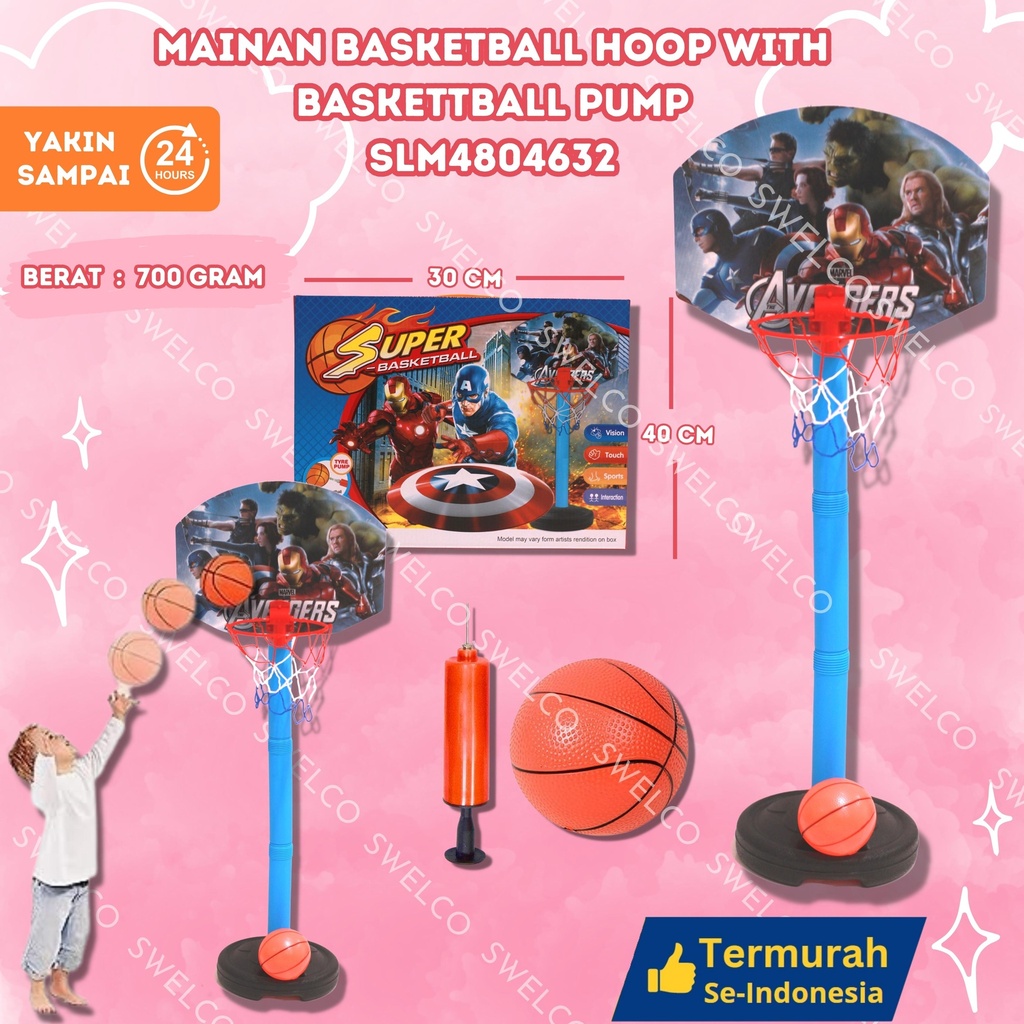 (36PCS) MAINAN BASKETBALL HOOP WITH BASKETTBALL PUMP JF523-5 BX36