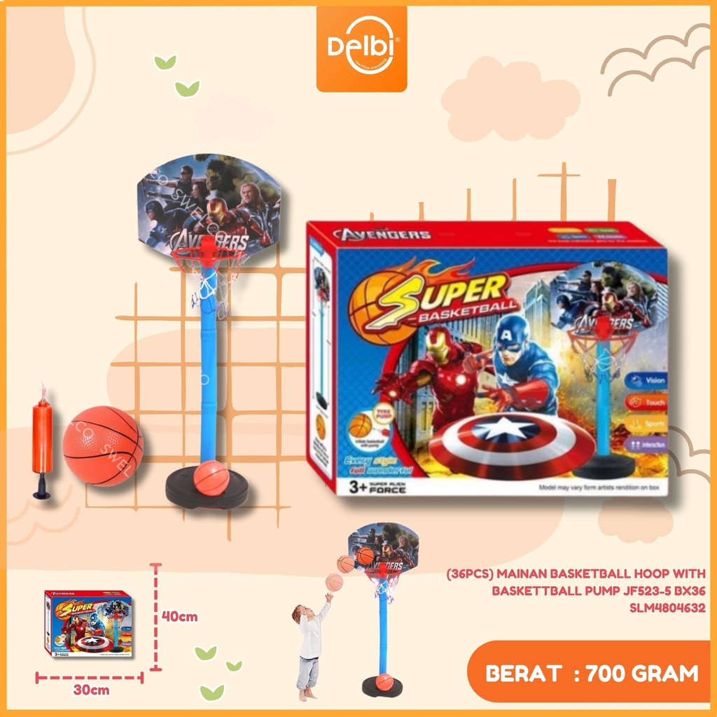 (36PCS) MAINAN BASKETBALL HOOP WITH BASKETTBALL PUMP JF523-5 BX36