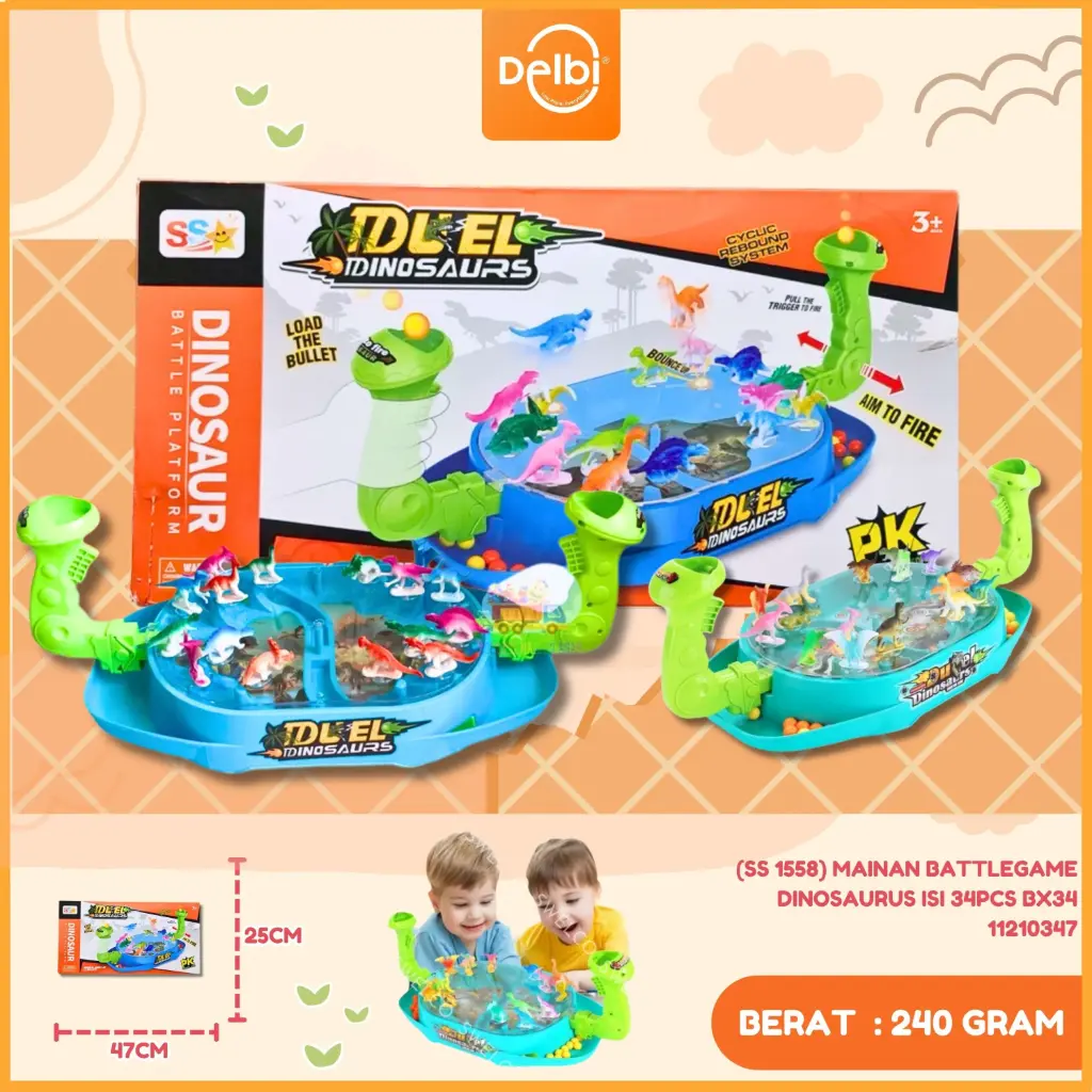 MAINAN BATTLEGAME DINOSAURUS ISI 34PCS BX34