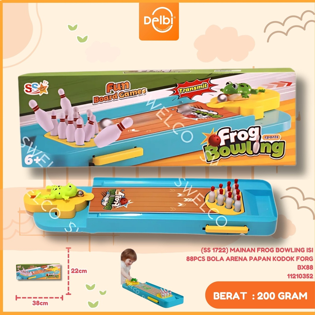 MAINAN FROG BOWLING ISI 88PCS BOLA ARENA PAPAN KODOK FORG BX88