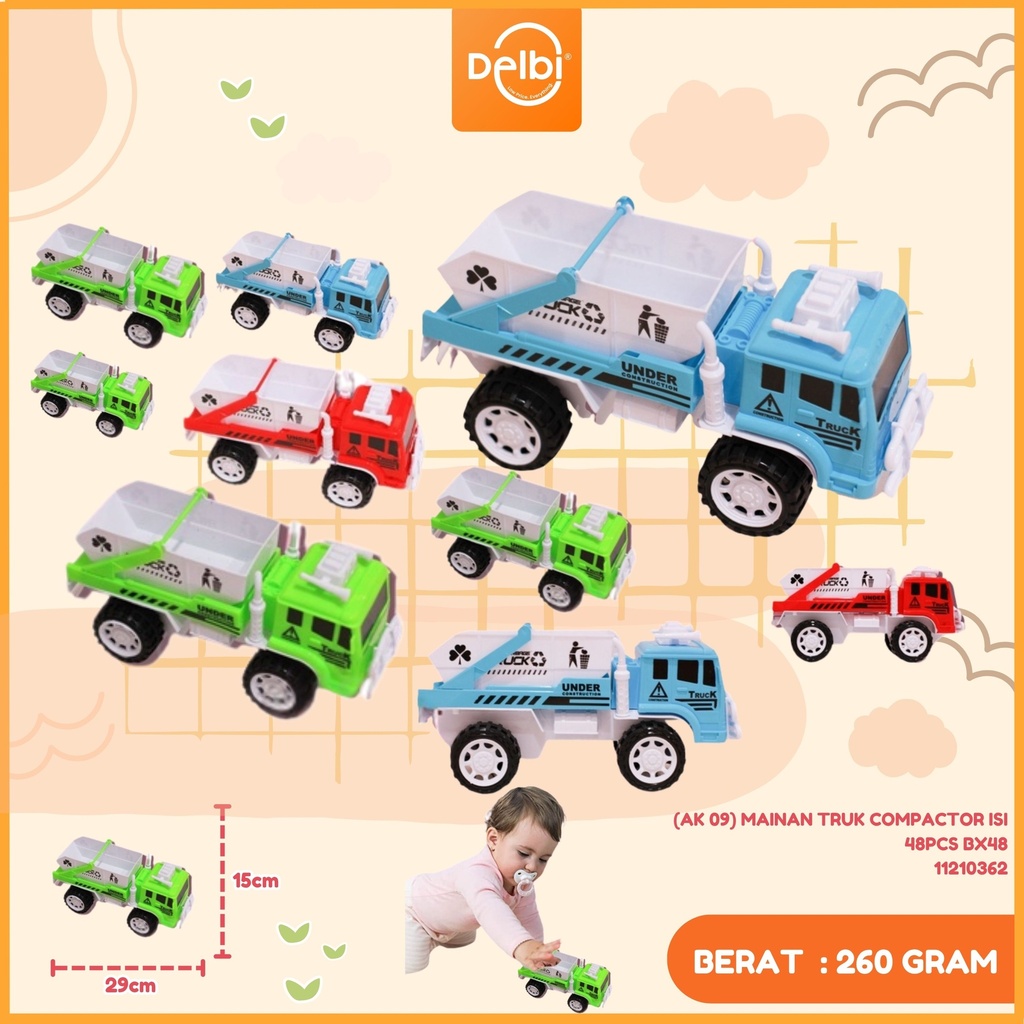 [AK 09] MAINAN TRUK COMPACTOR ISI 48PCS BX48